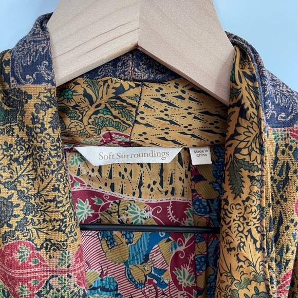 Soft Surroundings Izmir Topper Cardigan Open Front Cascade Waterfall Size M - Picture 4 of 7